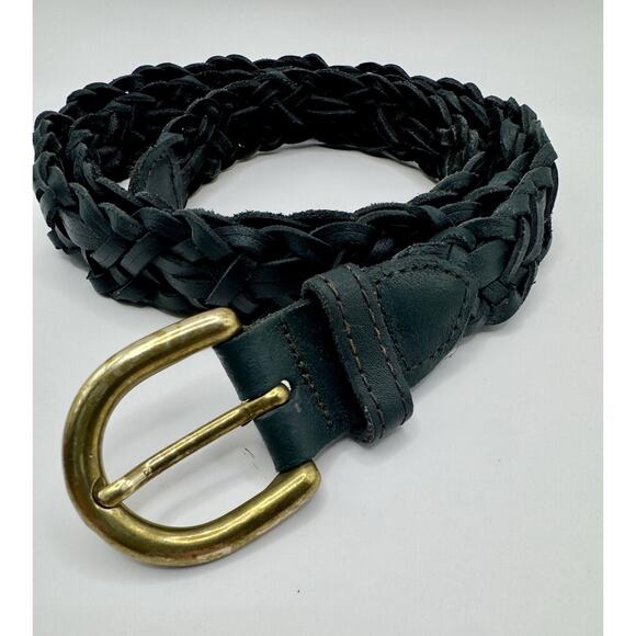 Vintage Argentina Braided Leather Belt Gaucho Polo Western Boho Green XXL main image 5
